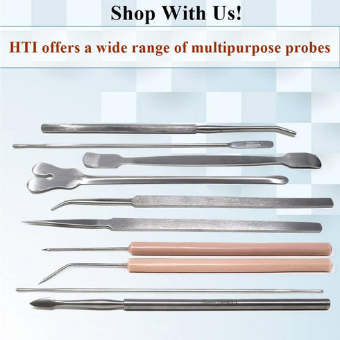 Premium Quality Seeker Mall Probe - Bent Ends Blunt Tips for Students Lab Technicians, Hexagonal Handles No-Slip Grip
