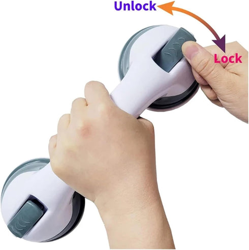 KZENMKL Bathroom(2 Pack) Shower Handle Grab Bars Ultra Grip Dual Locking Safety Suction Cups Helping Anti Slip Support