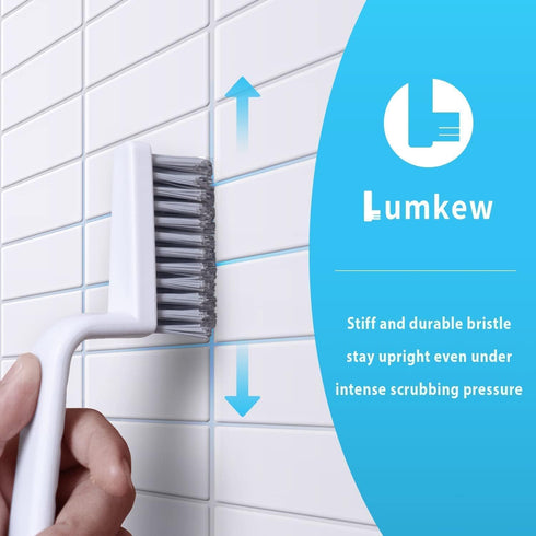 3 Lumkew Grout Cleaner Brush,Hard Bristle Grout Cleaning Brushes Scrubber for Tile Floors Bathroom Shower, Black