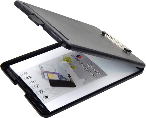 OFFIDIX A4 Plastic Folder Clipboard - Foldover Clipboard for School, Home, and Office (Black)