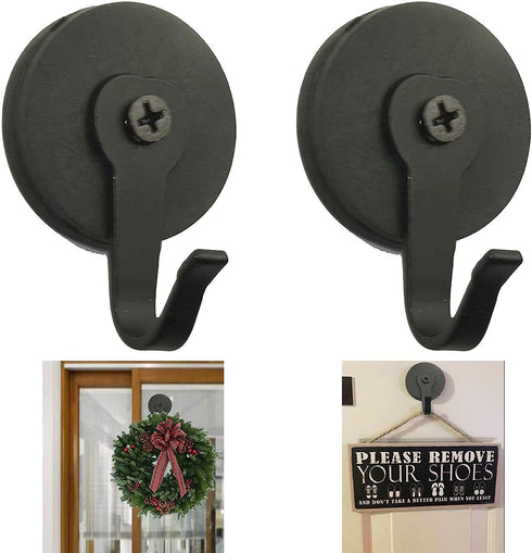 2-Pack Magnetic Wreath Hanger, Place One Magnet on Either Side of Glass or Use Separately on Metal Steel Door