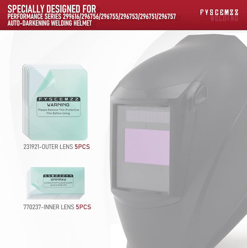 FYSCEMZZ 770237/231921 10PCS Performance Series Replacement Lens Combo Front Outside & Inside Clear Lens Cover