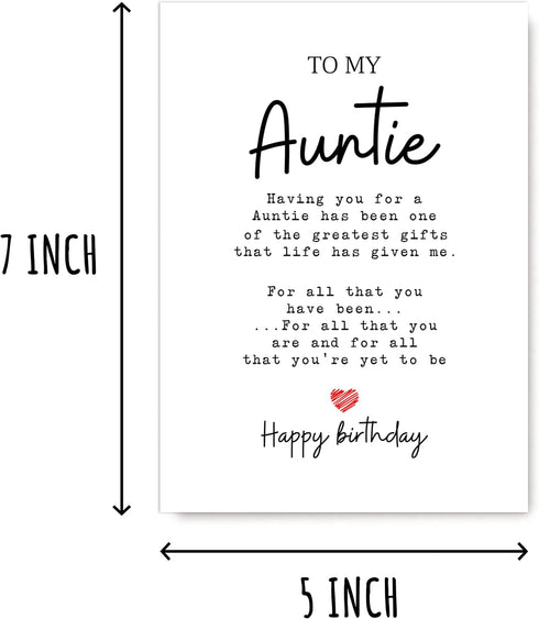 EruditeGifts To My Auntie - Auntie Birthday Card - Auntie Is The Greatest Gifts In My Life - Birthday Card For Auntie