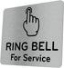 Ring Bell For Service Sign, Adhesive Waterproof Sticker or Door Notice, Silver/Gold/Black, Small Size