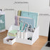 White Desk Organizer, 9 Compartments for Office Supplies and Desk Accessories, Pen Holder, Desktop Decor