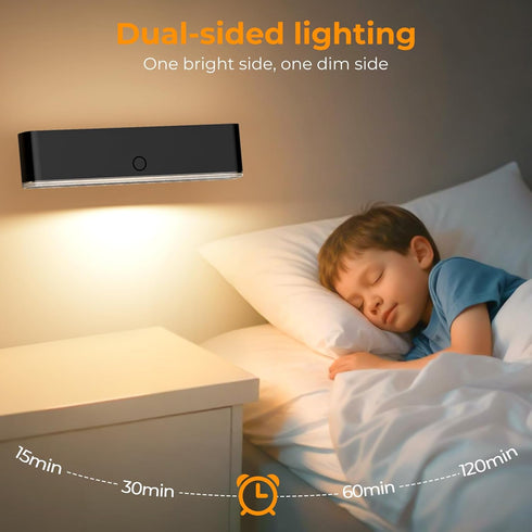 Set 2 3 360 MOITA Battery Operated Wall Sconce of Wireless Wall Lamp with Remote Control & Touch Control Rechargeable