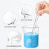 ZEEROQOLAB Glass Beakers Set, 5pcs Measuring Pyrex Beakers with Cleaning Brush and Droppers
