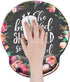 She Believed She Could So She Did Mouse Pad, Watercolor Floral with Wrist Support for Computer