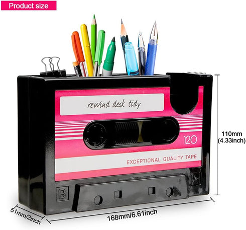 YXQ Fun Tape Dispenser, Unique Novelty Pen Dispenser, Cool Retro Desk Accessories, Pink