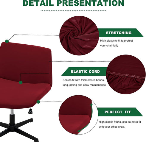 Generic 19(BB Stretch Cross Legged Office Chair CoversWide Office Chair Cover Modern Swivel Vanity Chair Slipcover