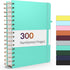 Forvencer Lined Spiral Journal Notebook, A5, 300 Numbered Pages, 100GSM Paper, Hardcover, Green, for Work, School, Men,