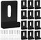 12 Pcs Heavy Duty Metal Mirror Holder Clips, Wide Channel Frameless Mirror Mounting Hardware with Screw Fit 1/4" (Black)