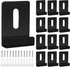 12 Pcs Heavy Duty Metal Mirror Holder Clips, Wide Channel Frameless Mirror Mounting Hardware with Screw Fit 1/4" (Black)