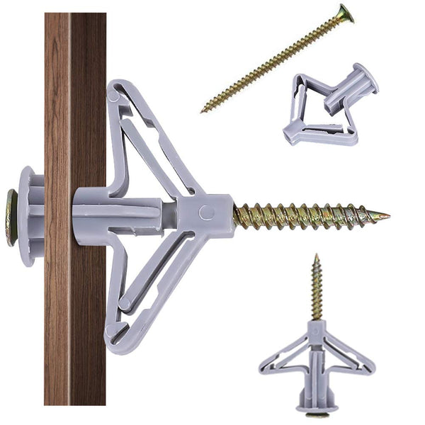Hollow-Wall Anchors, Drywall Anchor Kit with Screws, Self-Drilling Hollow Wall Anchor, 50pcs