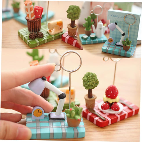 Plants Memo Clip Stand Unique Photo Holder for Messages Notes Decorative Desktop Organizer for Home Office for Spaces