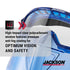 Jackson Safety GPL500 Safety Goggles with Flip Up/Detachable Blue Face Shield, Anti-Fog, Clear Lens