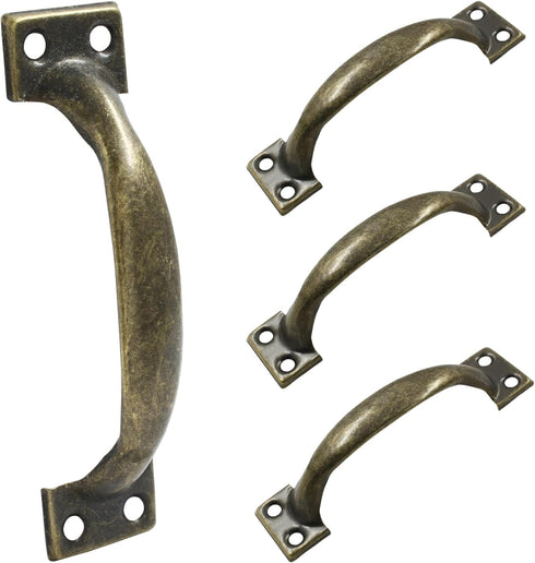 4 Pcs Bronze Pull Handles, Vintage Style Barn Door Handles, Metal Gate Pull Handle for Drawer Dresser