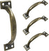 4 Pcs Bronze Pull Handles, Vintage Style Barn Door Handles, Metal Gate Pull Handle for Drawer Dresser