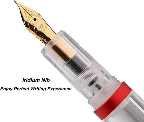 Majohn M2 Eye Dropper Fountain Pen Set, Large-Capacity Ink Storing, Fine Nib for Office/Business/Student