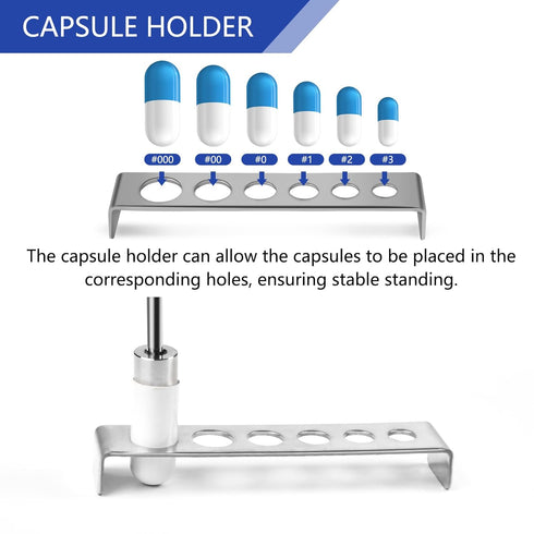 Artcome 15 PCS Capsule Filling Tool Kit for Pill Filler - Lab Scoops, Powder Pan, Herb Tamper, Capsule Holder, All Sizes
