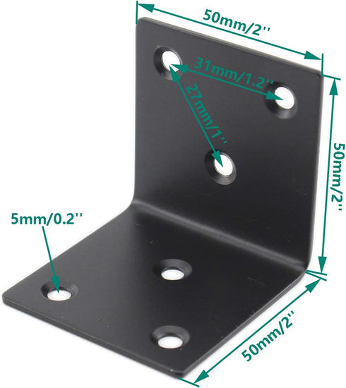90 (50x50x50mm) Heavy Duty Stainless Steel Corner Bracket,ULIFESTAR L Shaped Shelf Bracket Degree Corner Brace Large