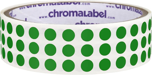 ChromaLabel 1/4 Inch Circle Sticker Labels, 1000 Green Dot Stickers, Easy to Write On, Permanent