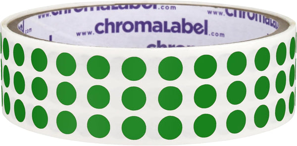 ChromaLabel 1/4 Inch Circle Sticker Labels, 1000 Green Dot Stickers, Easy to Write On, Permanent