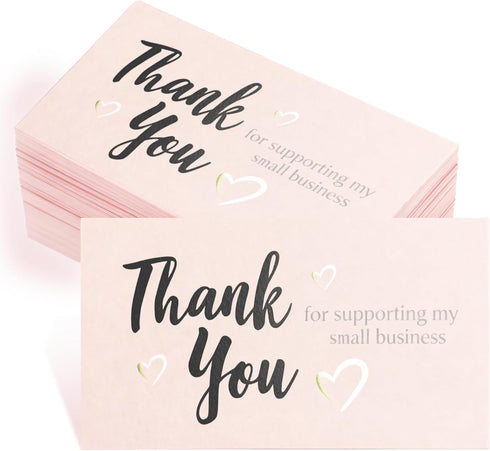 Divguf 200 Pcs Thank You Cards for Small Business, 3.5 x 2 Inches/