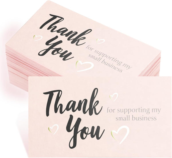 Divguf 200 Pcs Thank You Cards for Small Business, 3.5 x 2 Inches/