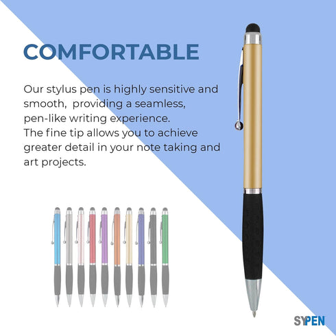 Stylus Pens - 2 in 1 Capacitive Touch Screen with Ballpoint Writing Pen, Sensitive Tip for iPad iPhone Samsung Galaxy &
