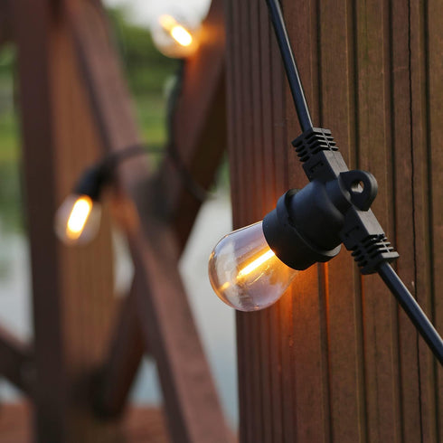 Shatterproof LED String Lights, Waterproof, Warm White 2200K, E26 Base, 15 Pack
