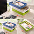 Green Letter-Size Tray, A4 Plastic Desk Drawer Organizer, Stackable Paper Holder for Office, School, Home