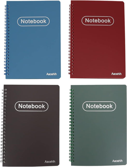 Spiral Notebook Set of 4, A5 College Ruled Lined Journal, 5.7'' x 8.3'', 80 Sheets Per Notebook, Writing Journals for