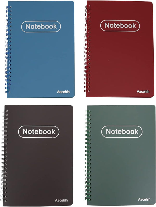 Spiral Notebook Set of 4, A5 College Ruled Lined Journal, 5.7'' x 8.3'', 80 Sheets Per Notebook, Writing Journals for