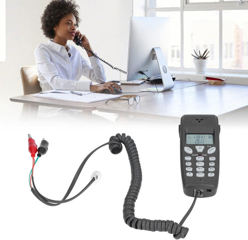Landline Test Phone, Telecom Check Telephone Line Tester with Caller ID Display/Redial/Pause/DTMF Support
