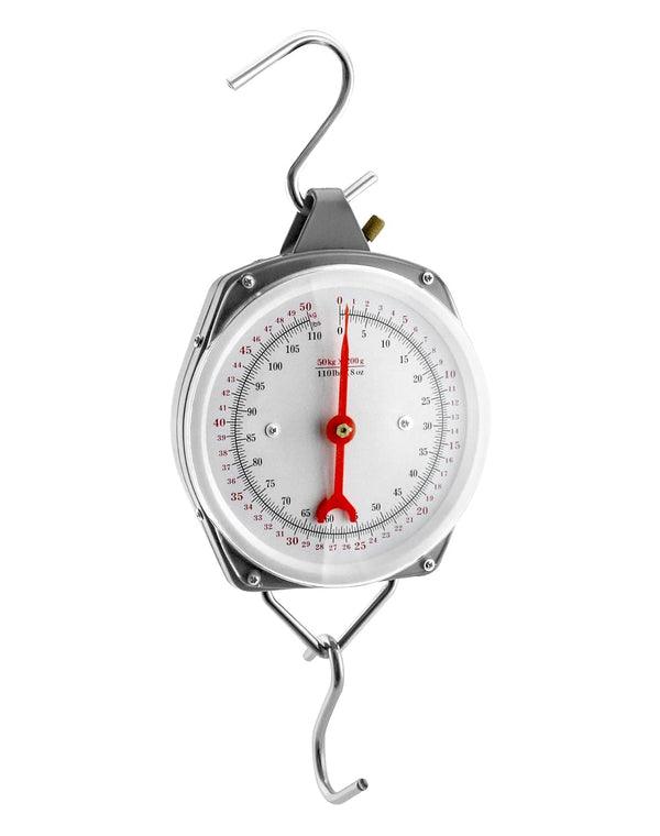 QWORK Heavy Duty Precision Hanging Scale, 110lbs / 50kg Capacity, Dual Unit