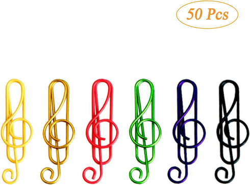 Cute Musical Note Shape Paper Clips, 50 Pcs for Music Enthusiasts, Party Invitations, and Office School Files
