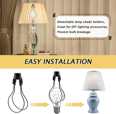 Pilarmuture 3pcs Set 3 Lamp Shade Holder, Adjustable Height, Iron Frame, Silver/Black/Gold Shade, Modern Style