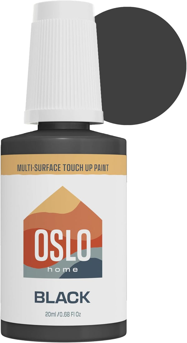 Porcelain + Appliance Touch Up Paint, Black, 20ml High Gloss with Brush for Bathroom Fixtures