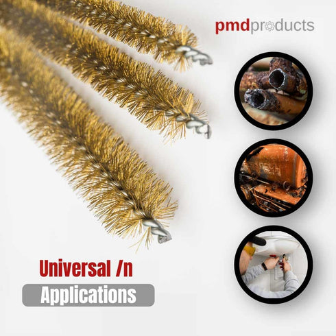 10-Piece Tube Cleaning Brush Kit for Tubes, Cylinders, and Narrow Spaces | Brass Wire Bore Brushes & Stainless Steel