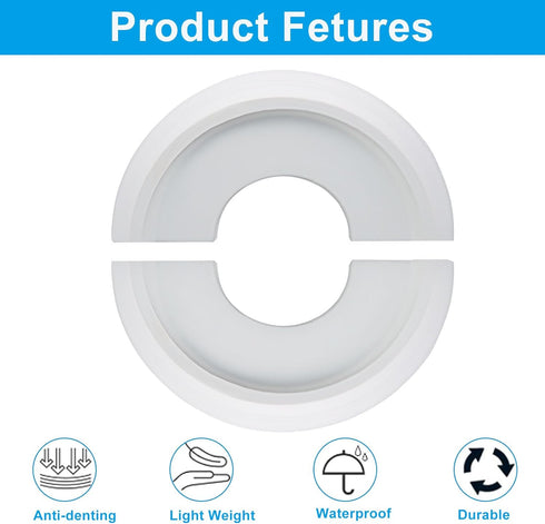 Zorfeter 10"OD 4"ID, Split Molded Ceiling Medallion x White Ceiling Fan Cover Plate Light Fixtures Trim