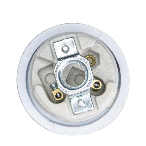 ZHYOHEN E26 6 Inch 18AWG Ceramic Lamp Threaded Socket with White Shade Ring and Standard Insulated Wire Suitable