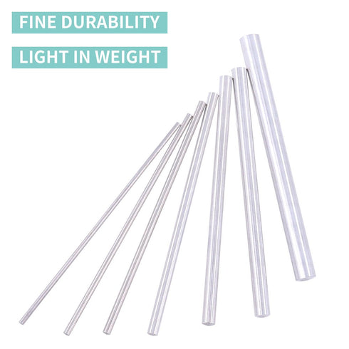 Glarks 21pcs Metals Round Rod Lathe Bar Stock for DIY Craft Tool, 2mm - 8mm Diameter, 100mm Length, Includes Brass,
