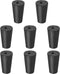 MECCANIXITY Black Rubber Tapered Plug 10mm to 15mm Solid Test Tubes Bungs Stopper with Hole, 8 Pieces for Lab Home