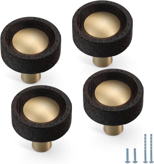 4 Pcs Knob Cabinet Door Solid Wood Knob Simple Cabinet Bedside Table