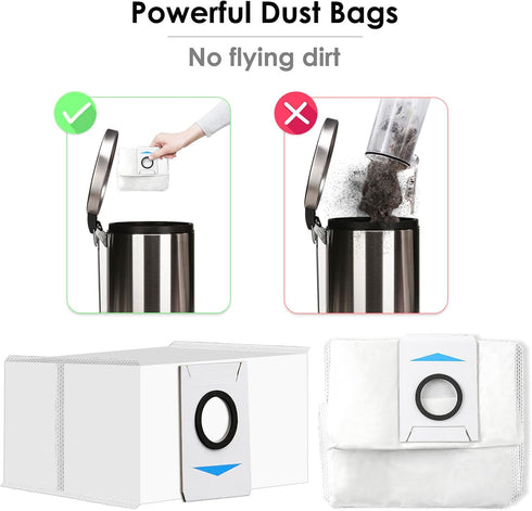 (10 Pieces) Replacement Vacuum Bags for ECOVACS DEEBOT T20 OMNI, Robotic Vacuum Filter Bags