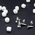 MingQiEven 200 Pack Plastic Hinge Dowel Inserts with Screws, White Dowels Door Hinge for Cabinet Door Drawer Bedside