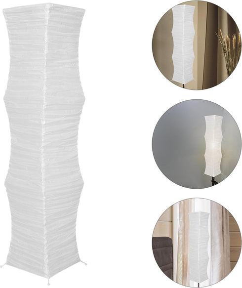 FOMIYES Foldable Paper Floor Lamp Shade Replacement, Minimalist Rice Paper Lampshade for Living Room Bedroom Office