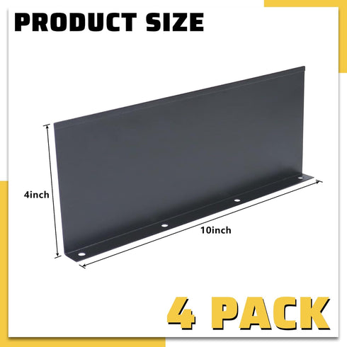 4 Pack Aluminum Gutter Valley Splash Guard,Keep Water from Overshooting The Gutter,for Valley,Corner,or Straight,10 inch Each Piece,Grey