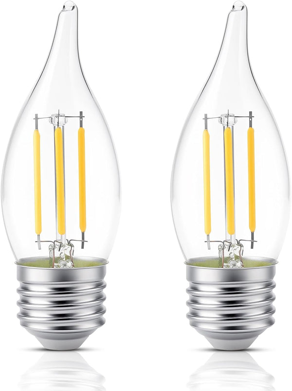 KINUR E26 C35 2700K Candelabra led Light Bulbs Decorative Candle Light Bulb